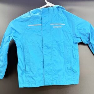 Patagonia Rain Jacket Sz 3T Blue Hooded Waterproof